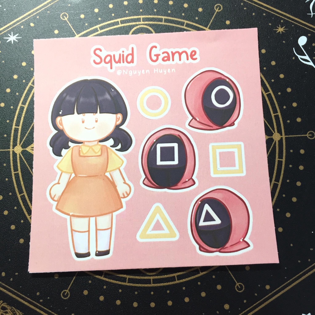 Sticker Squid Game - trò chơi con mực độc quyền vẽ bởi artist Huyền | Little Memory