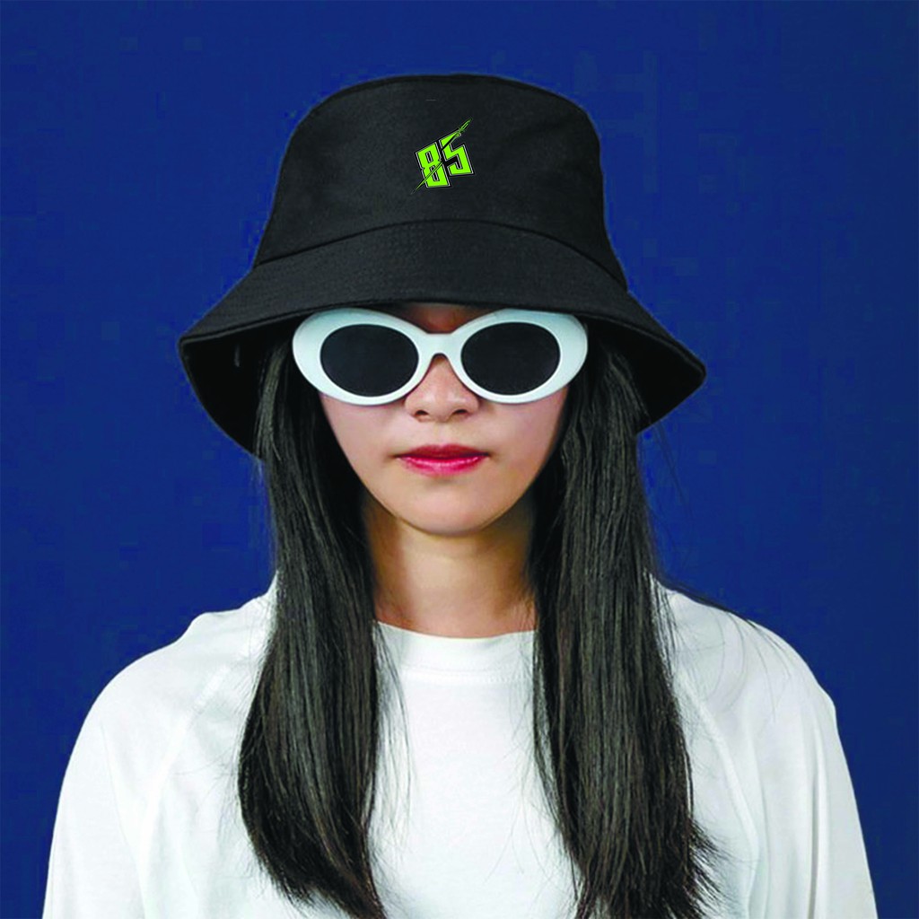 Mũ bucket Logo 85 Vương Nhất Bác anime chibi nón đen đi học thời trang
