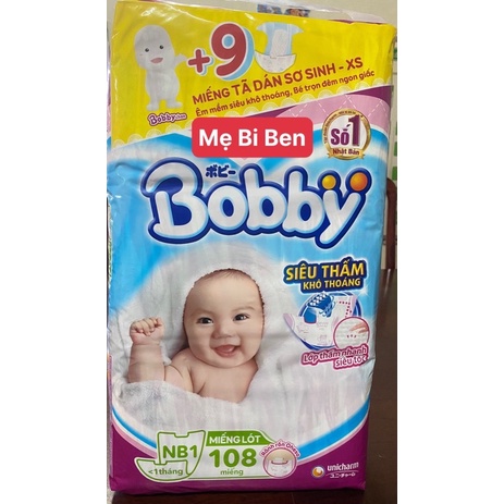 [GIÁ SỈ THÙNG] Miếng Lót Sơ Sinh Bobby NewBorn 1 28/64/108 miếng dành cho bé dưới 1 tháng tuổi