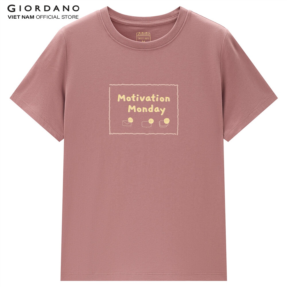 Áo Thun Nữ In Hình Ngắn Tay Giordao 05392214