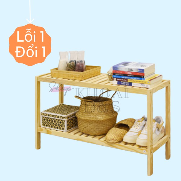 Kệ gỗ để giày dép 2 tầng 3 tầng gỗ thông tự nhiên cao cấp tự lắp ráp dễ dàng, Kệ giày dép 2 tầng bền đẹp
