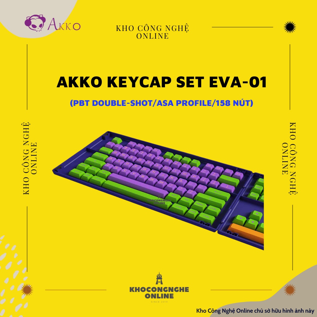 Bộ Keycap AKKO EVA-01 (Chất liệu PBT Double-Shot/ASA profile/158 nút)