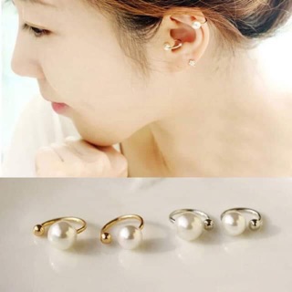 Khuyên tai kẹp vành hạt ngọc cá tính