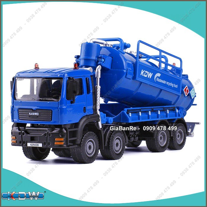 XE MÔ HÌNH SẮT 1:50 XE TẢI XỬ LÝ NƯỚC THẢI - KDW - XANH - 9908