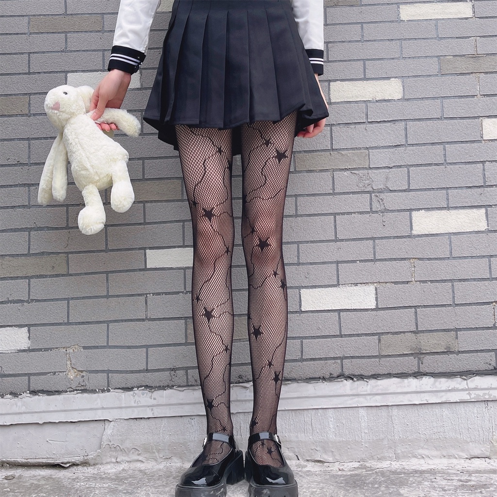 Sexy Black G Stocking Tights France Club Letter Pantyhose Women's Fashion Nylon Printed Mesh Fishnet Stockings