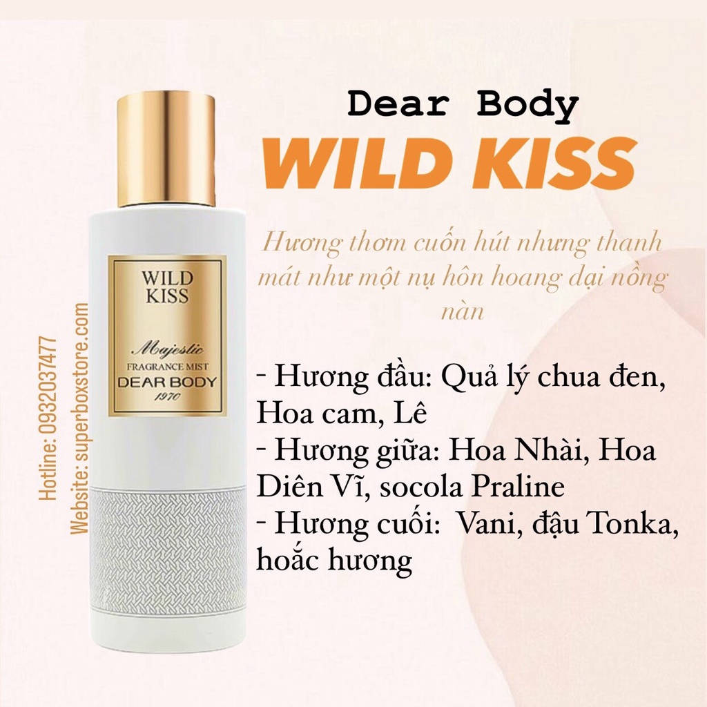 XỊT THƠM TOÀN THÂN DÀNH CHO NỮ - DEAR BODY HƯƠNG NƯỚC HOA - FRAGRANCE MIST 270ml