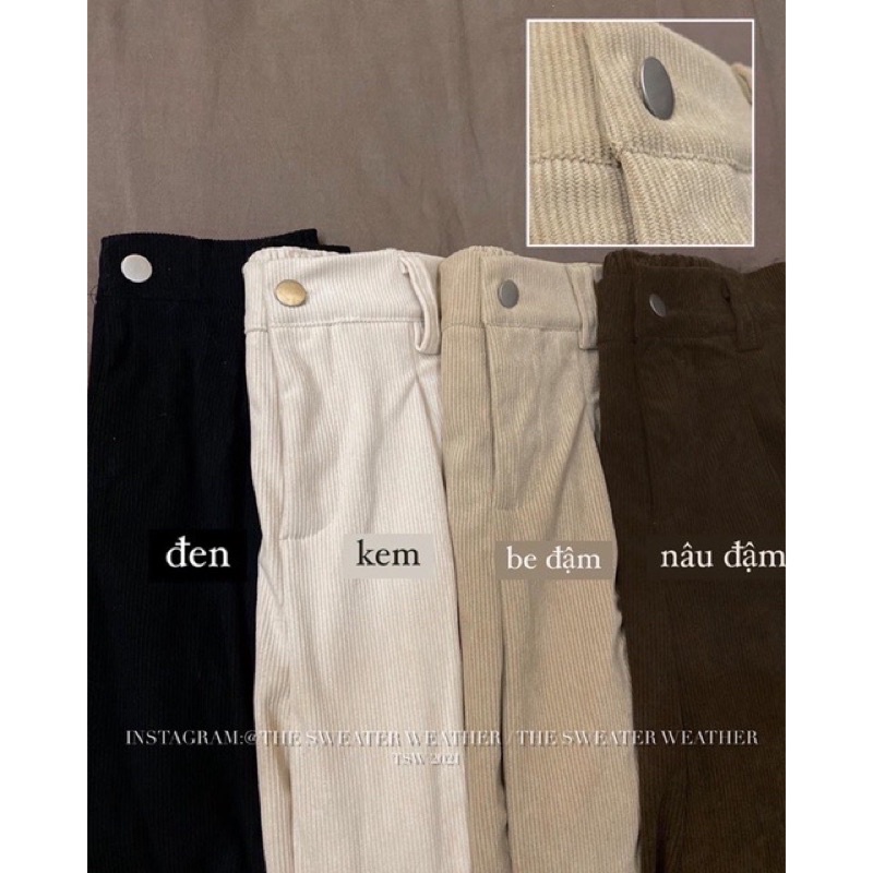 Quần SUÔNG ỐNG RỘNG cạp chun sau chất nhung tăm dài 98cm | BigBuy360 - bigbuy360.vn