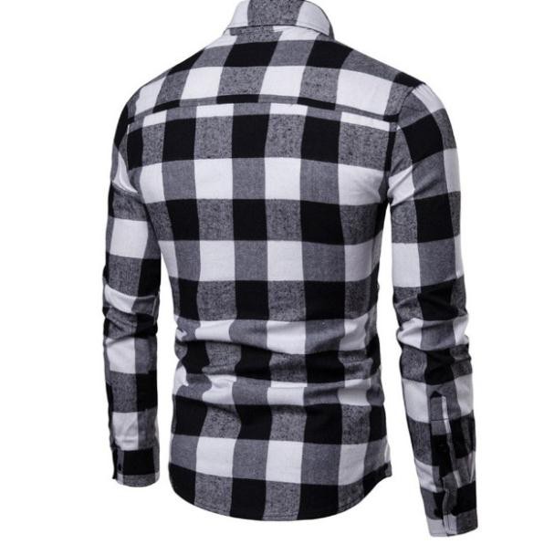 Áo Sơ mi nam dài tay caro đỏ đen