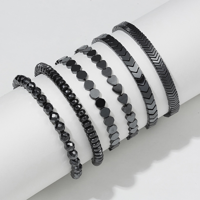 Vòng Tay Đá Hematite Màu Đen Thời Trang Cho Nam