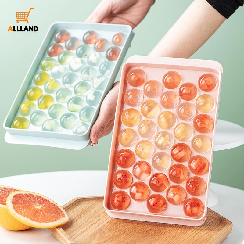 Khuôn Làm Đá Bi Tròn 18/33 Lỗ Có Thể Tái Sử Dụng