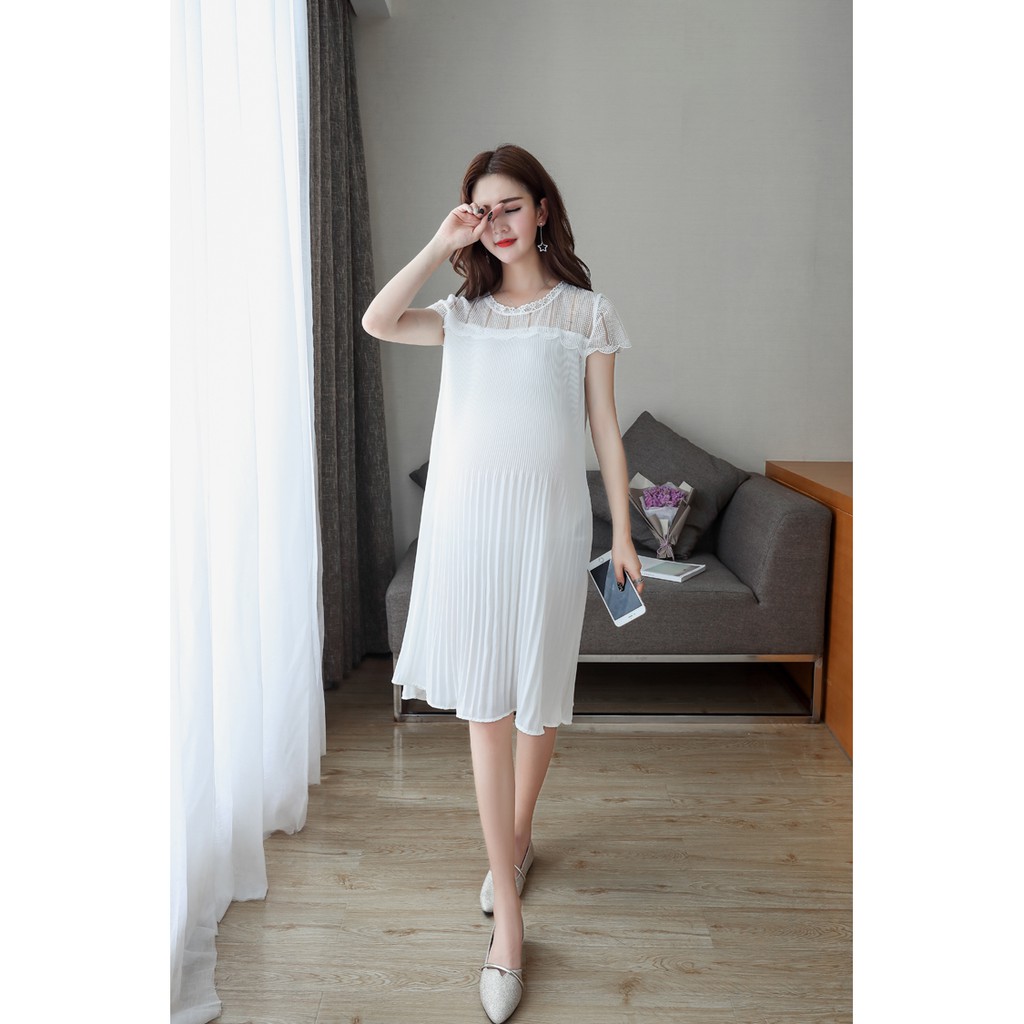 Đầm bầu dài qua gối suông dâp ly