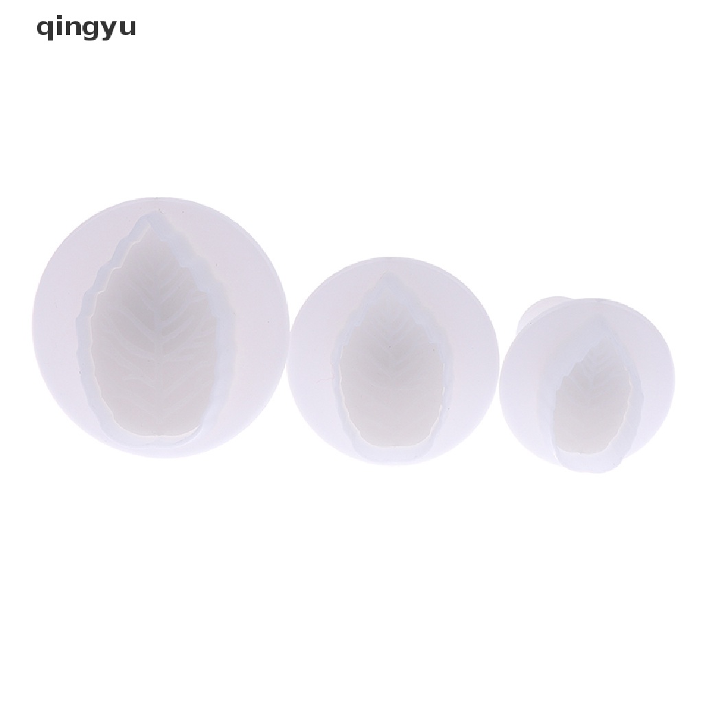 3 Khuôn cắt kẹo mềm trang trí bánh hình lá hoa hồng độc đáo