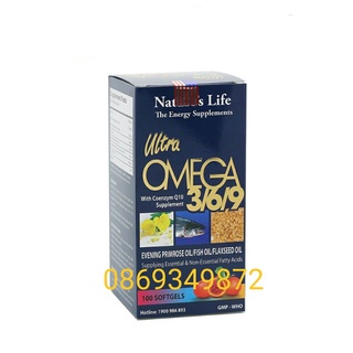 Viên dầu cá OMEGA 3,6,9 Nature Life - Giúp bổ não, sáng mắt, khỏe tim mạch