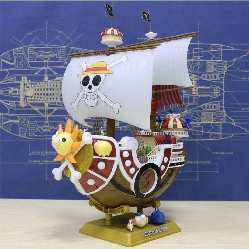 Kích thước lớn. One Piece. Tàu mô hình lắp ráp thủ công Kích thước lớn Sunny Miles Trang trí phong cảnh Sunshine