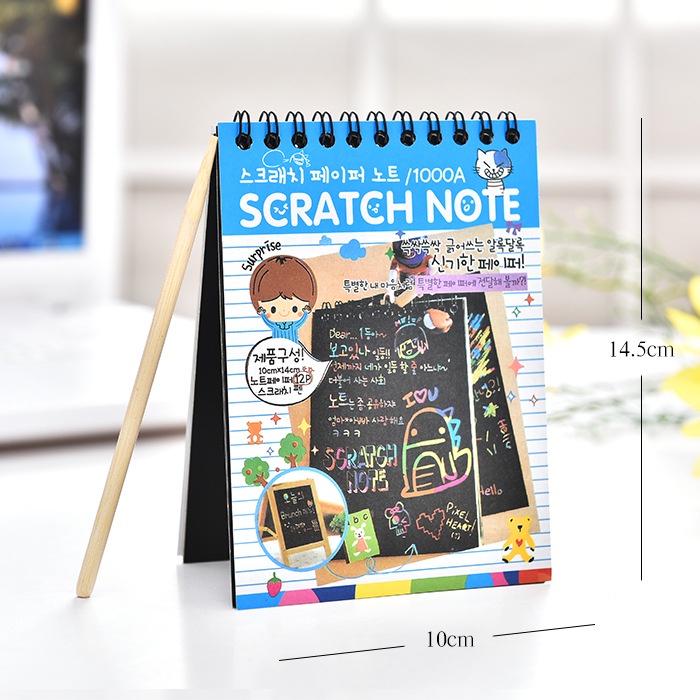 Sổ Vẽ Cầu Vồng Ma Thuật Khổ A6 (10*14cm) - Scratch Note - Sổ Cào Kích Thích Sáng Tạo