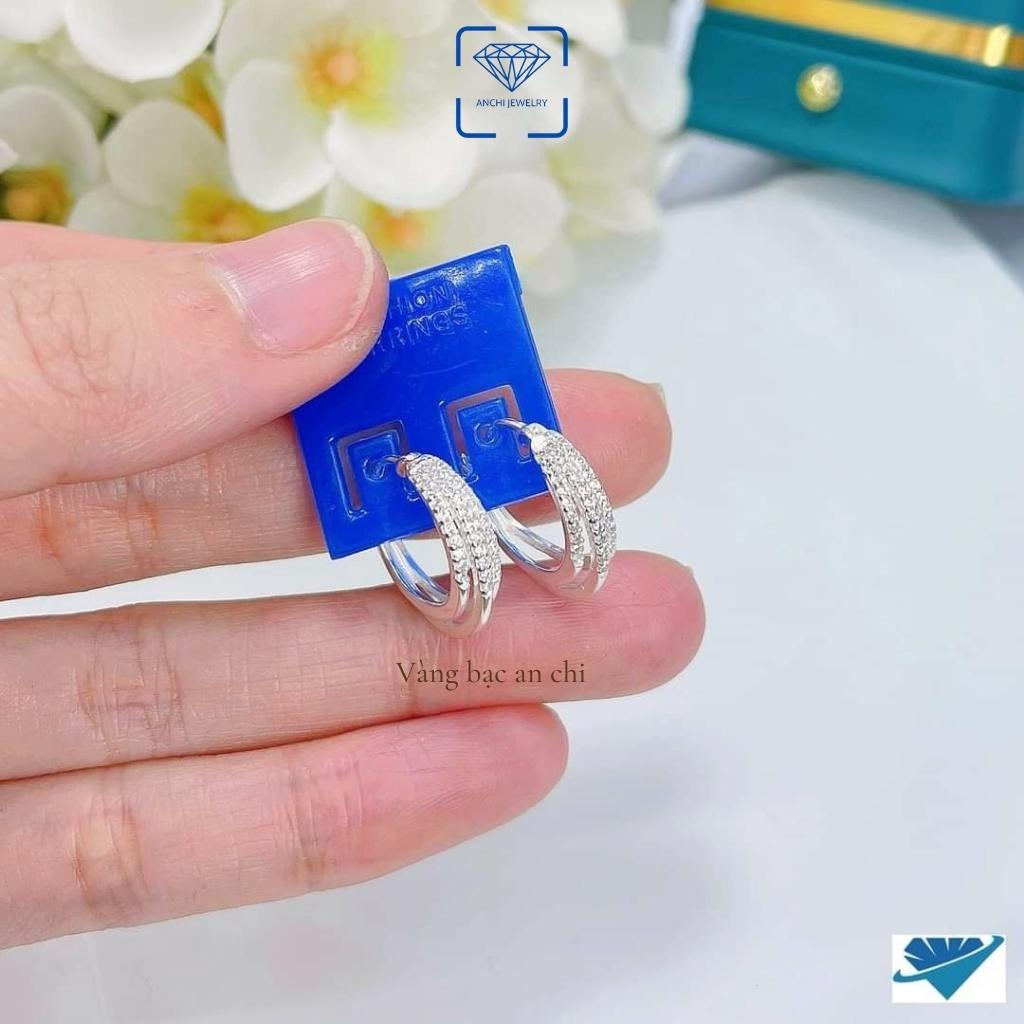 Khuyên tai tròn đeo sát tai cho mẹ / bé / nam / nữ, chuẩn bạc ta - Anchi jewelry