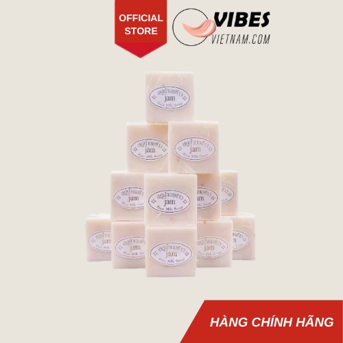 (LỐC 12 BÁNH) Xà phòng gạo cam nghệ Jam trắng da dưỡng ẩm vibesvietnam