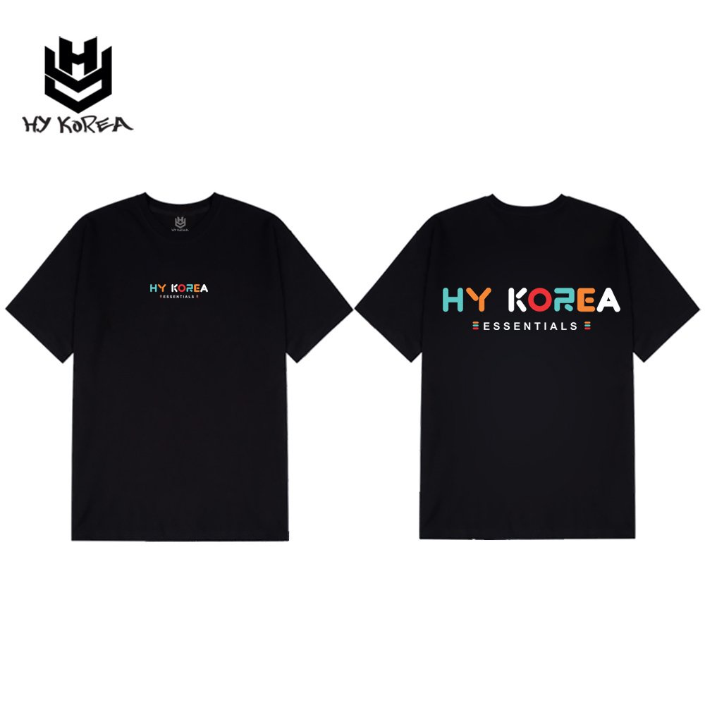 Áo Thun Tay Lỡ Couple Đôi Nhóm Lớp In Hình HY Korea Essentia 560 Form Rộng Cotton 100.