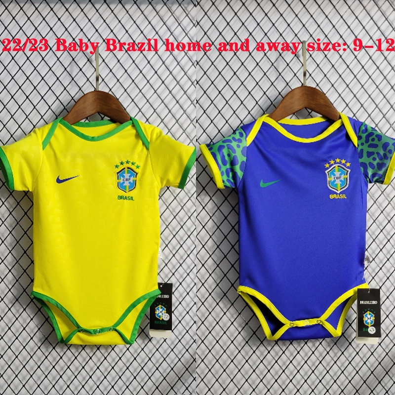 Bộ Quần Áo Đá Banh Số 22 / 23 Brazil Dành Cho Bé 9-12 Tuổi