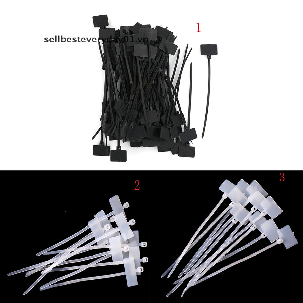 Set 100 Thẻ Đánh Dấu Dây Cáp Điện RJ45 RJ12 Tự Khóa Tiện Dụng
