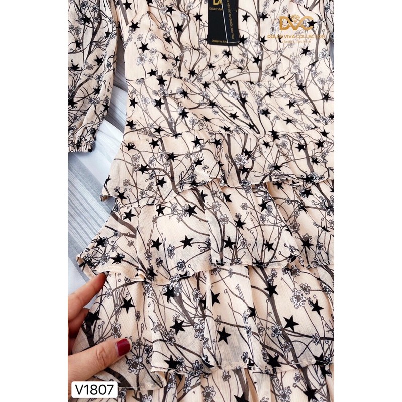 Váy xòe họa tiết hoa nhí V1807 - Đẹp Shop DVC (Kèm ảnh thật trải sàn do shop tự chụp) | BigBuy360 - bigbuy360.vn