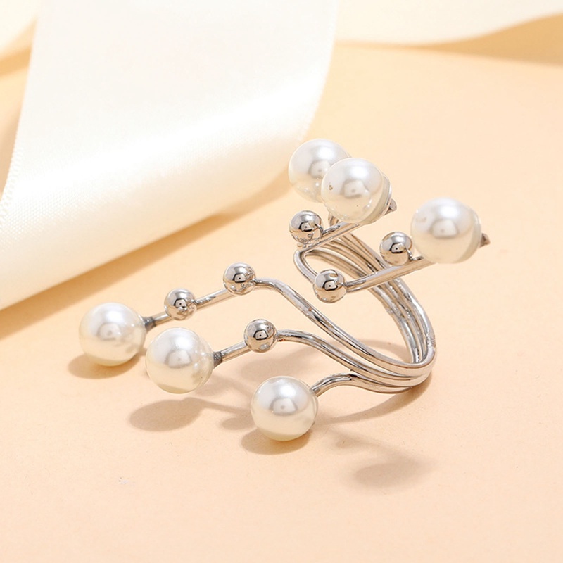 Nhẫn Mở Mạ Vàng Đính Ngọc Trai Nhân Tạo Thời Trang