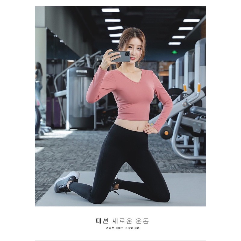 ÁO CROPTOP DÀI TAY THỂ THAO, ÁO TẬP GYM NỮ ( Tặng kèm mút)