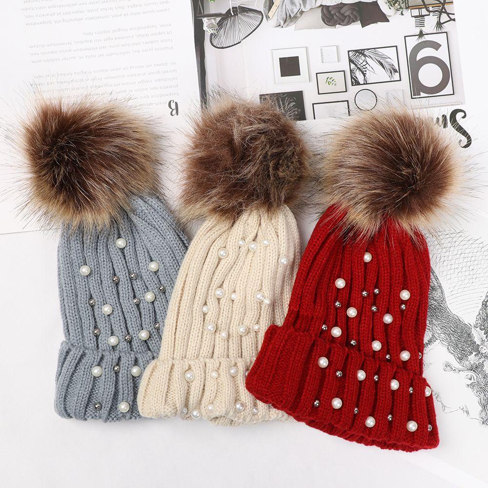 HS Mũ Beanie Đính Bóng Lông Thời Trang Cho Bé