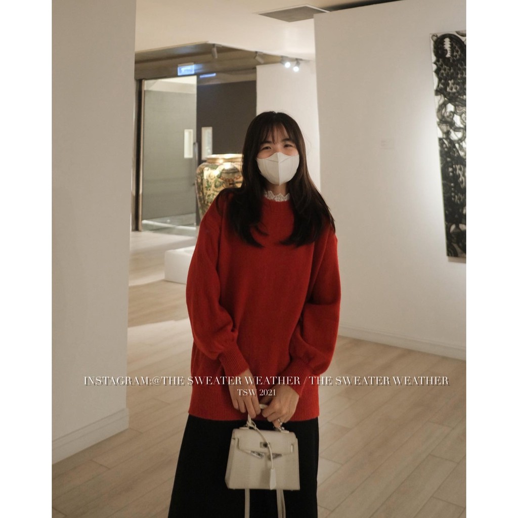 [Mã 2611THTRANG100K hoàn 10% xu đơn 99K] (Ảnh thật) Áo len cổ viền ren tay bo the.sweaterweather TSW | BigBuy360 - bigbuy360.vn