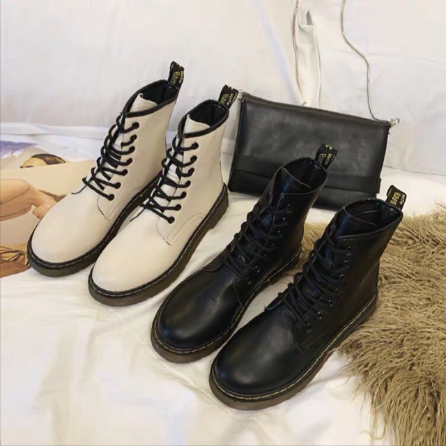 [Mã 1010FASHIONSALE1 giảm 10k đơn từ 50k] Giày bốt Martins phong cách boots ulzzang nữ cao cổ đế dày