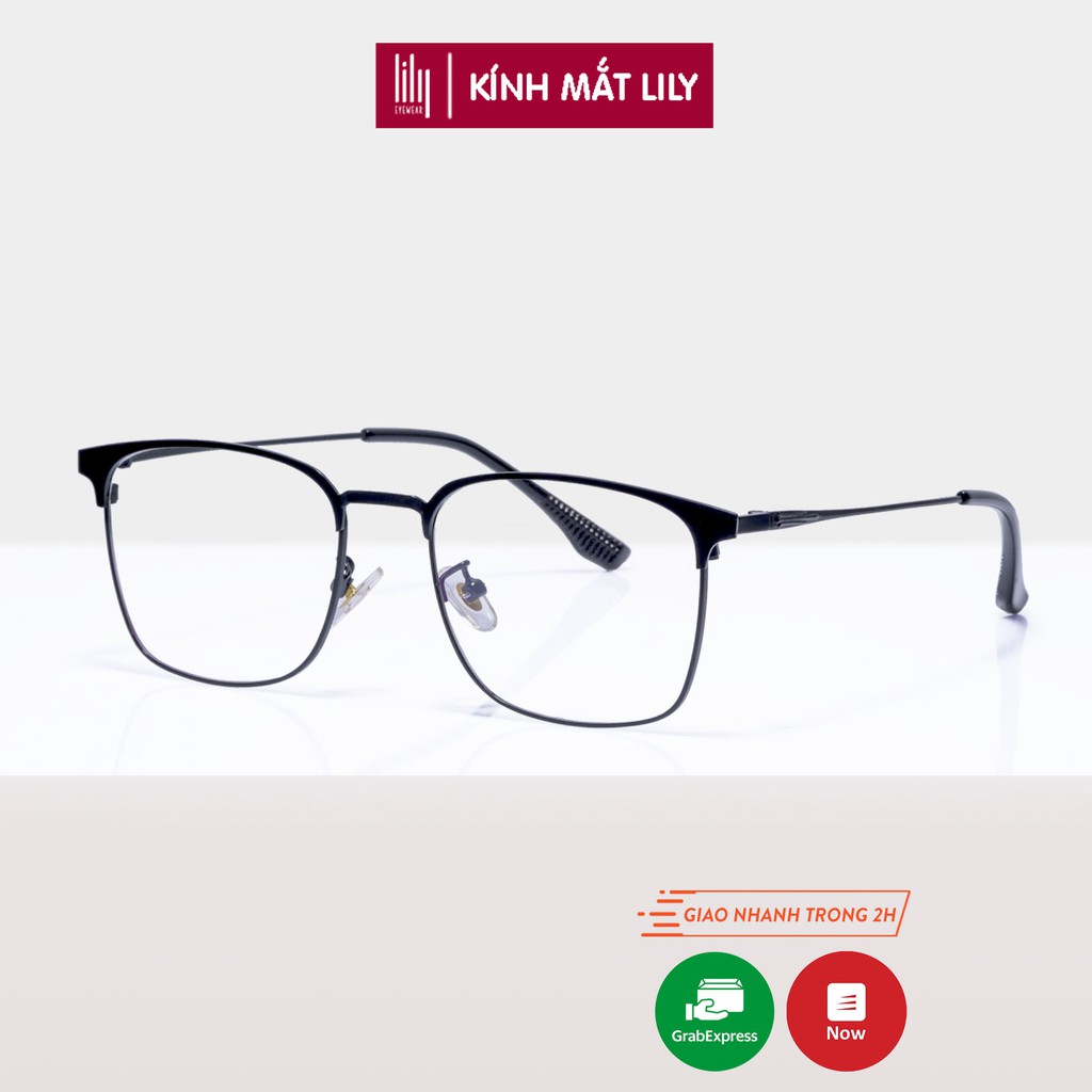 Gọng kính cận kim loại nam nữ Lilyeyewear mắt vuông thanh mảnh nhẹ nhàng 62032