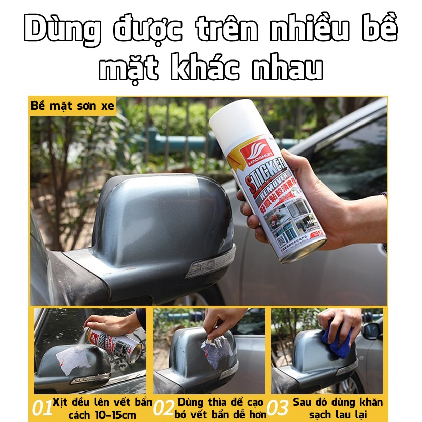 Chai xịt tẩy băng dính băng keo Sticker Remover HaoShun H-1003 dung tích 450ml