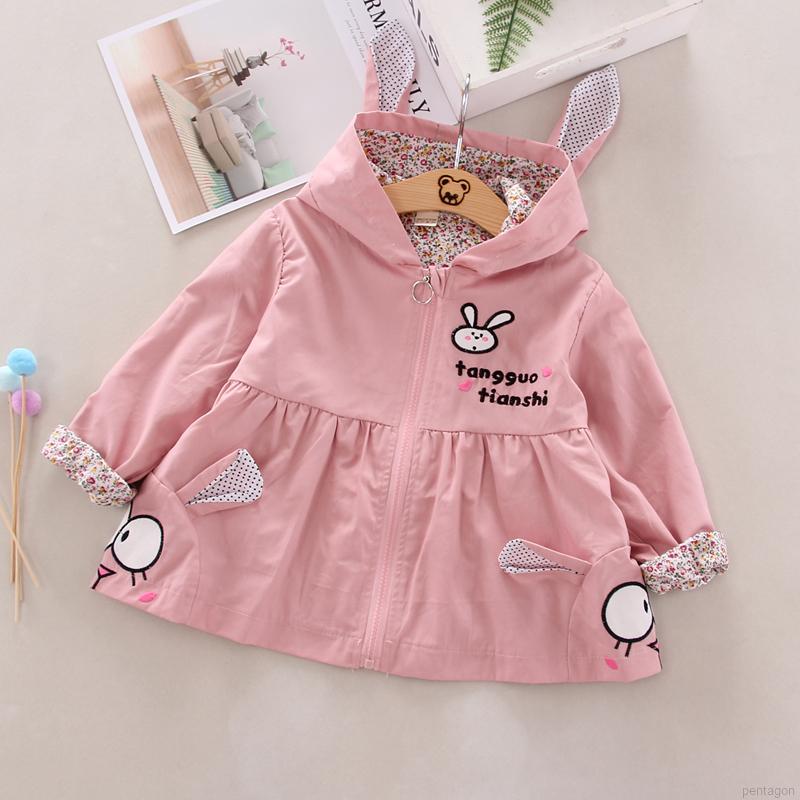 Áo Khoác Hoodie In Hình Thỏ Dễ Thương Cho Bé Gái