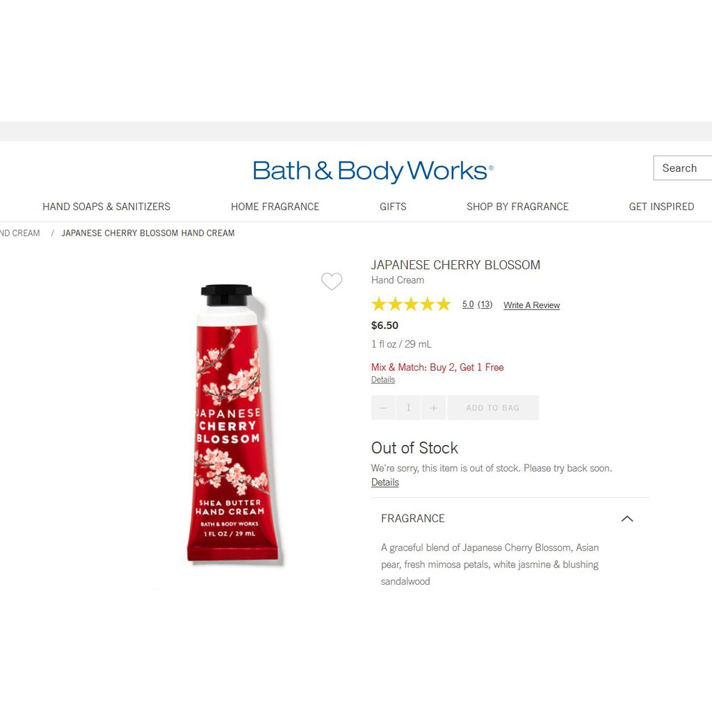 Kem dưỡng tay Bath & Body Works Japanese Cherry Blossom Hand Cream | BigBuy360 - bigbuy360.vn