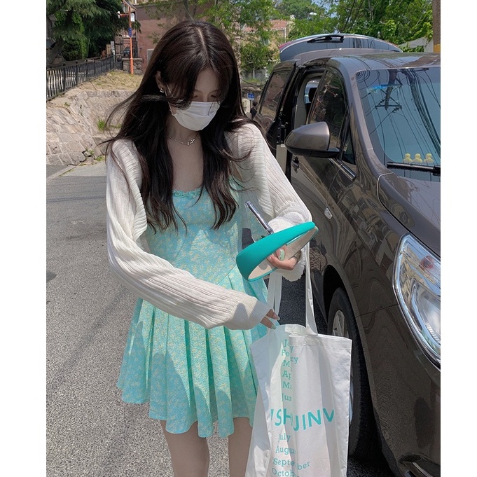 Xiaozhainv Áo Khoác Cardigan Dệt Kim Tay Dài Chống Nắng Thanh Lịch Thời Trang Cho Nữ