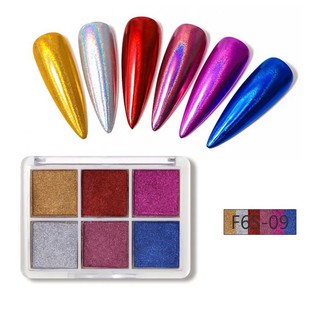 Bột tráng gương nén set 6 màu