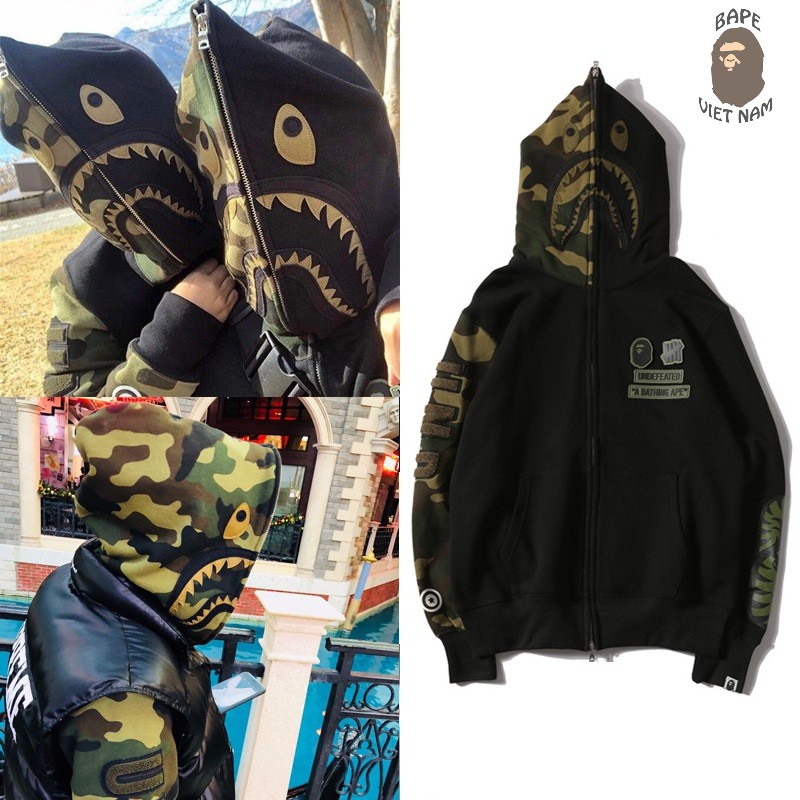 [ODER+FREESHIP] Jacket Bape Shark x Undefeated fullzip , Áo khoác Hoodie Bape Cá Ngáo | WebRaoVat - webraovat.net.vn