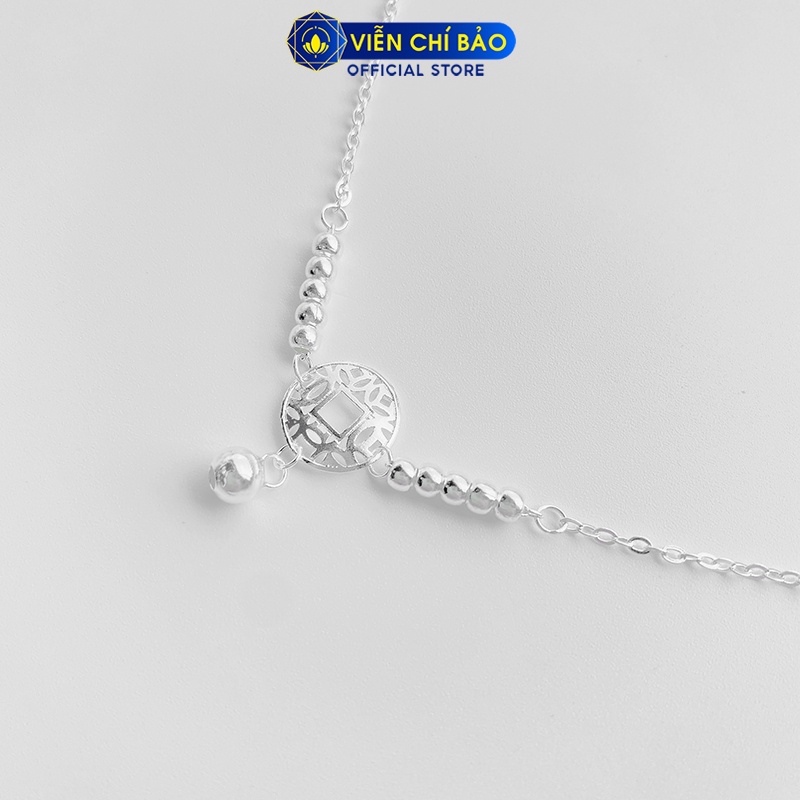 Lắc chân bạc nữ kim tiền chất liệu bạc 925 thời trang phụ kiện trang sức nữ thương hiệu Viễn Chí Bảo L500054
