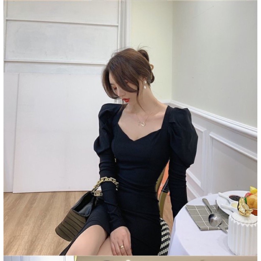 Đầm boddy tay phồng, sẻ đùi khoe chân dài miên man xinh yêu đi tiệc đi chơi cà phê - Thời trang VADA - VB9 | BigBuy360 - bigbuy360.vn