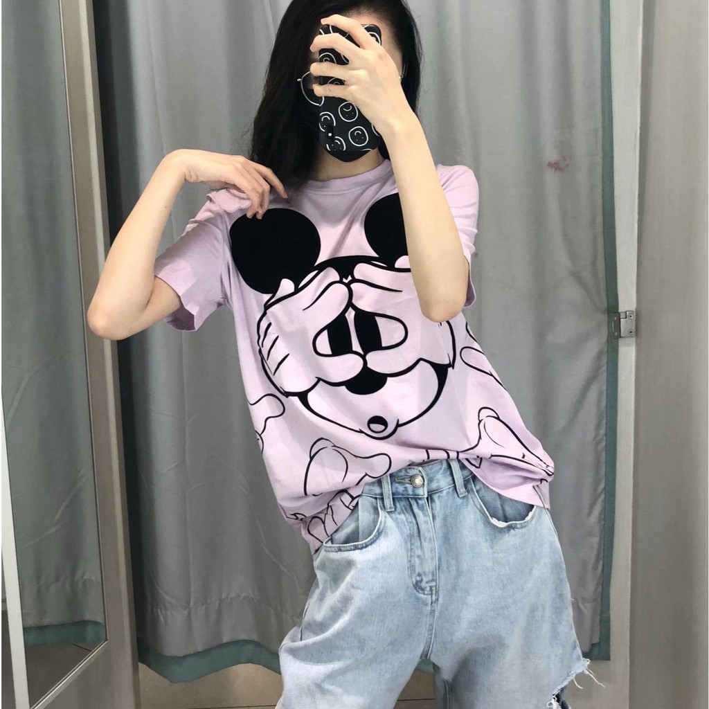 Áo thun nữ cotton 4 chiều, bao đẹp HÀNG HOT HIT, ZARA MICKEY in full áo màu mới rất tôn da, chất mướt lịm