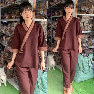 ĐỒ LAM ĐI CHÙA  3 Nút Vải Kate Mềm chơn dành chơn nữ