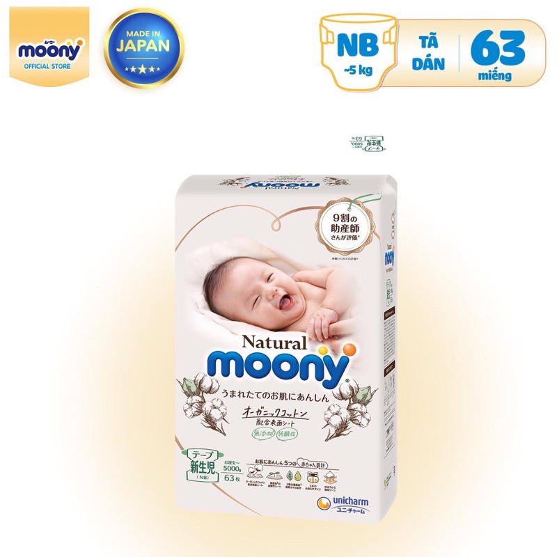 Tã Dán Moony N63 S58 M46 Natural - Moony trắng Nội Địa