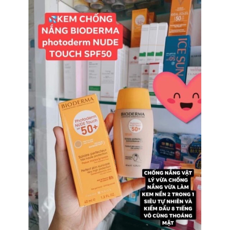 KEM CHỐNG NẮNG BIODERMA PHOTODERM NUDE TOUCH SPF50 40ml
