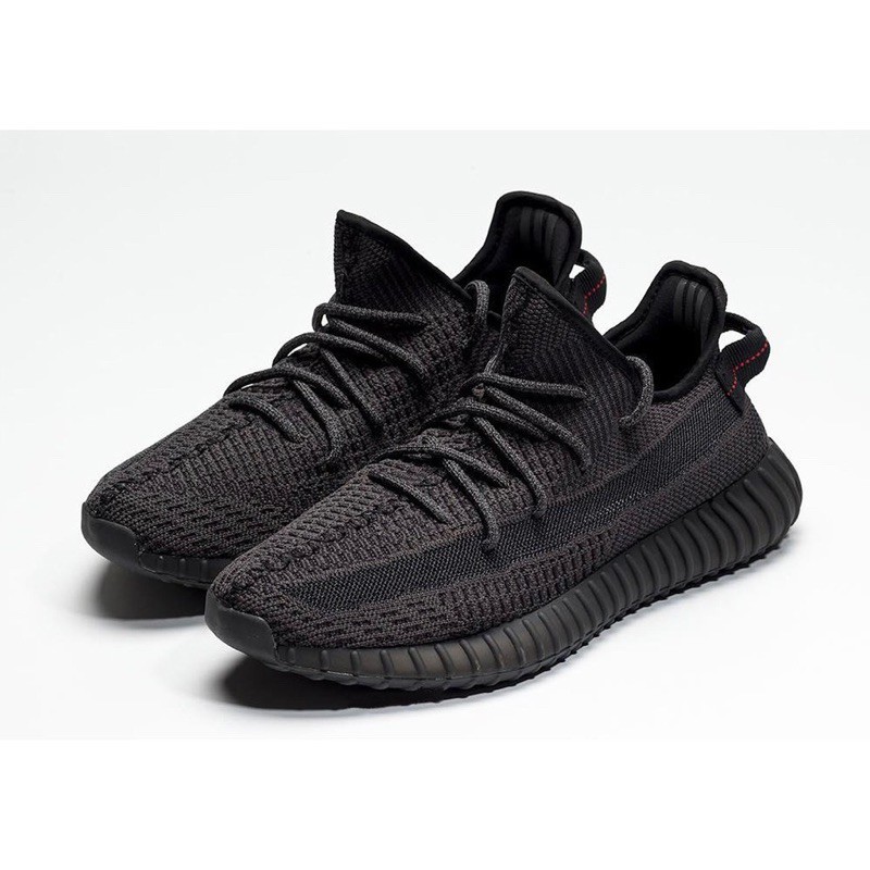 【Bắn thật】Yeezy Boost 350 V2 Black Black Soul Black Angel Ren phản quang FU9161