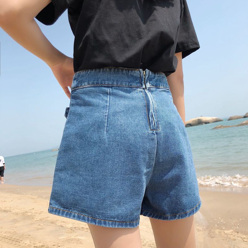 [SẴN] Quần shorts jean nữ giả váy lưng cao Ulzzang Quảng Châu QVJ28