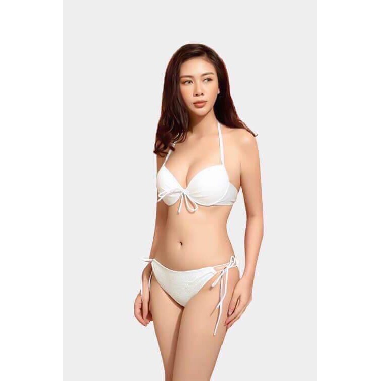 Bikini 2 Mảnh Nơ Ngực Cột Lưng Nhiều Màu, Đồ Bơi Tam Giác Gọng Mút Dày Gợi Cảm [Ảnh Chụp Thật] - OS021