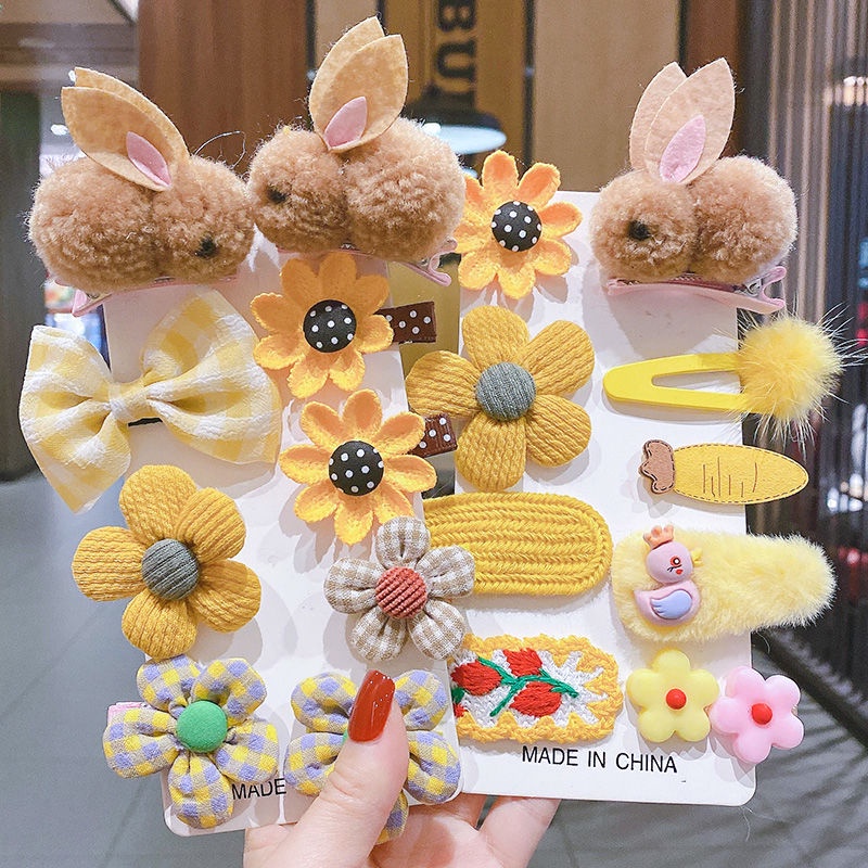 Set 23 kẹp tóc hình thỏ dễ thương cho bé gái