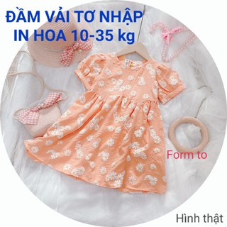 ĐẦM VÁY BÉ GÁI VẢI TƠ NHẬP IN HOA HAIVANCO  cho bé từ 10 đến 35 kg MỀM MẠI VÀ THOÁNG MÁT ĐI HỌC ĐI CHƠI ĐỀU ĐẸP