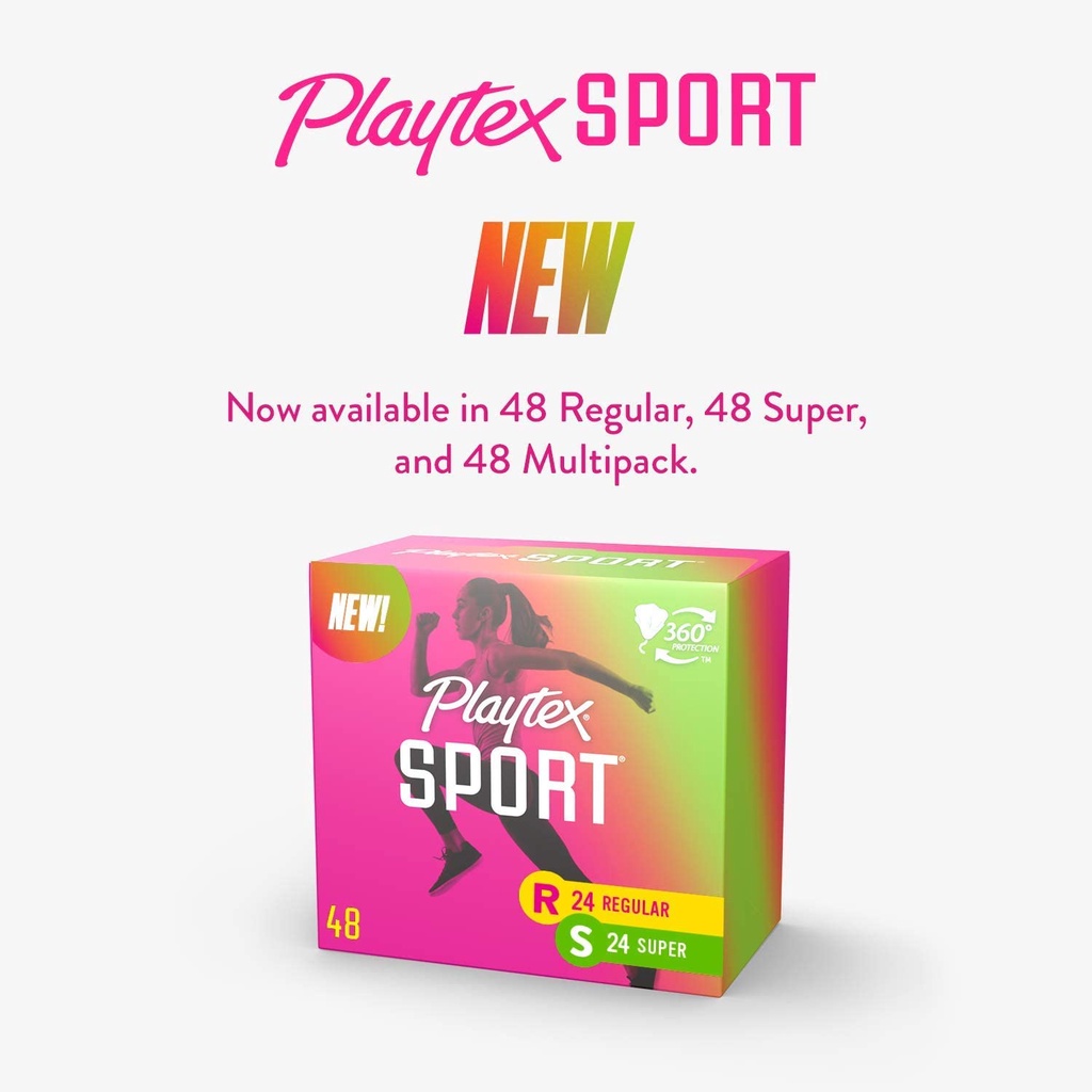 Tampons Playtex sport siêu thấm dùng để vận động hộp 48 miếng loại Regular