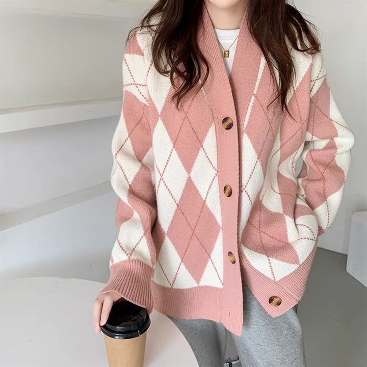 Áo khoác cardigan Xiaozhainv dáng dài rộng họa tiết kẻ sọc 2 màu phong cách cổ điển thời trang cho nữ